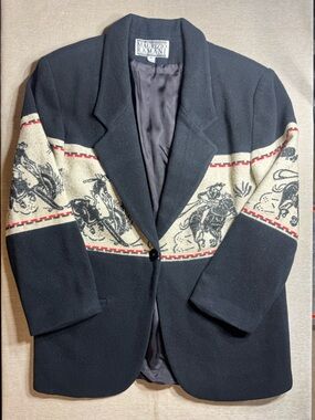 Vintage 80's Western Cowboy Maurizio Ramani Wool Blazer